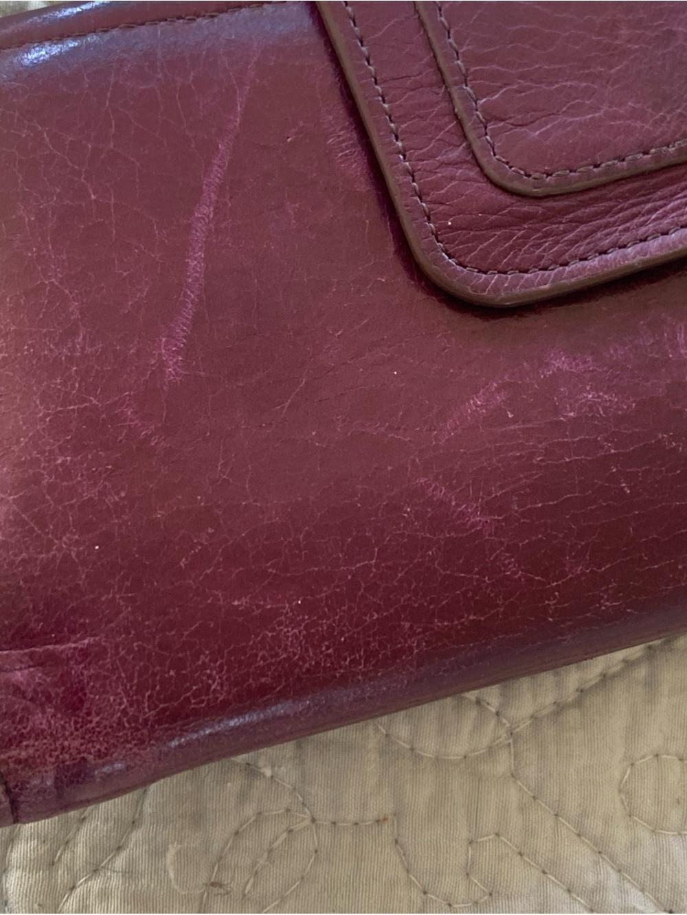 HOBO Nova Plum Purple Leather Wristlet Clutch with Gold-Tone Frame - Picture 3 of 16